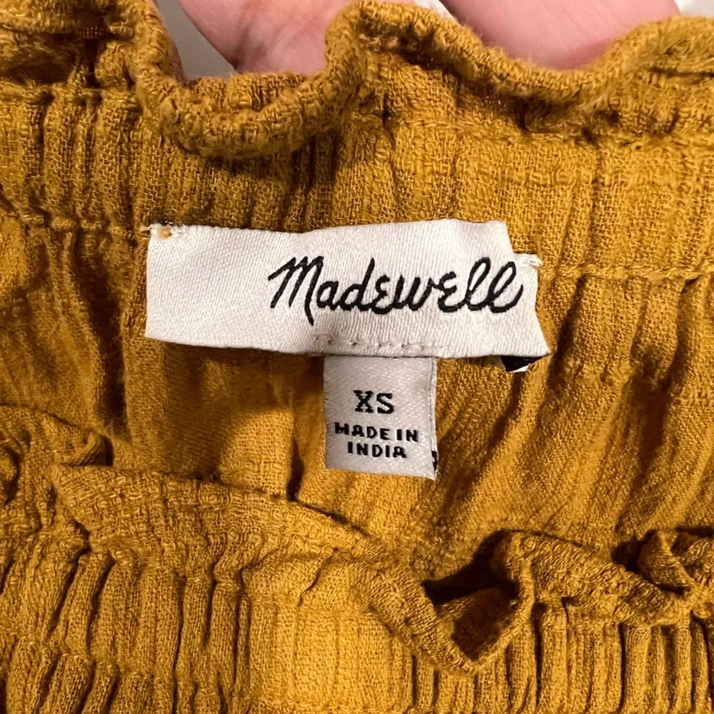 Madewell Sophia Textured Top‎ Antique Yellow Long Sleeve Size XS - Picture 6 of 13
